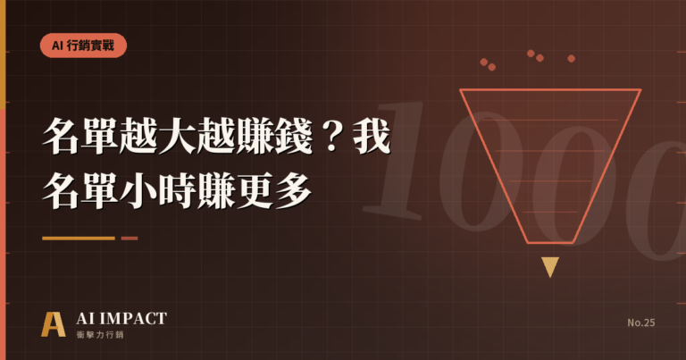 名單越大越賺錢?我名單小時反而賺更多